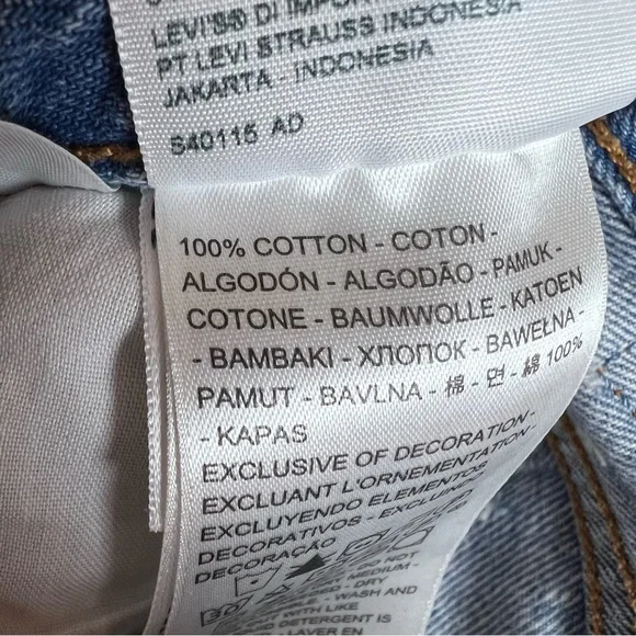 Levi’s Premium Denim Big E 501® High Rise Women’s Shorts In Dottie Blues Size 28 - Picture 13 of 14